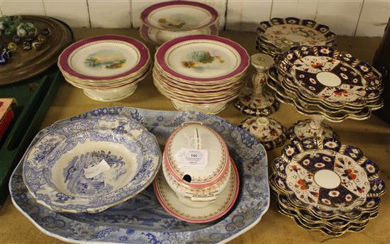 Two blue and white pottery dishes